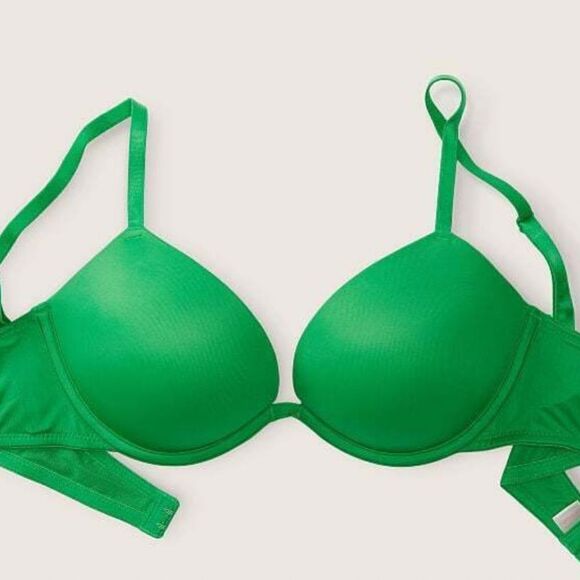 Victoria’s Secret Pink Super Push Up Bombshell padded bra green 32DD - Picture 2 of 6